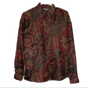 Linda Allard Silk Paisley Top Size 10